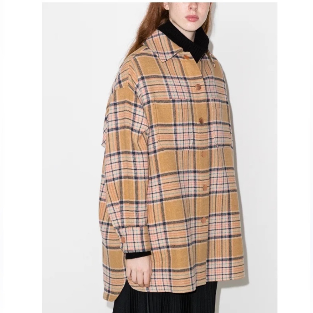 See By Chloe' Checked Wollen Coat Oversized Small